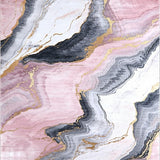 Ultra Soft Area Rug, Non Slip, Stain Resistant, Washable Area Rugs for Living Room, Bedroom, Modern Marble Texture with Subtle Hues(Pink)