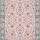 Ultra Soft Area Rug, Non Slip, Stain Resistant, Washable Area Rugs for Living Room, Bedroom, Chic Pastel Floral Arrangement(Pink)
