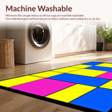 Ultra Soft Area Rug, Non Slip, Stain Resistant, Washable Area Rugs for Living Room, Bedroom, Vibrant Geometric Learning Pattern(Yellow)