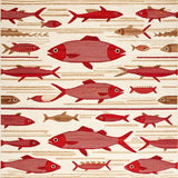 Ultra Soft Area Rug, Non Slip, Stain Resistant, Washable Area Rugs for Living Room, Bedroom, Rustic Red Aquatic Design(Red)