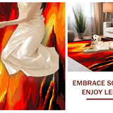 Ultra Soft Area Rug, Non Slip, Stain Resistant, Washable Area Rugs for Living Room, Bedroom, Captivating Molten Rock Display(Red)
