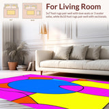 Ultra Soft Area Rug, Non Slip, Stain Resistant, Washable Area Rugs for Living Room, Bedroom, Classic Abstract Square Carpet(Pink)