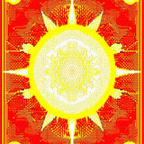 Colorful Patterned Floor Art(Red)