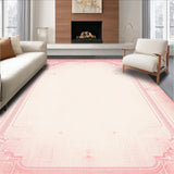 Ultra Soft Area Rug, Non Slip, Stain Resistant, Washable Area Rugs for Living Room, Bedroom, Coquette Scalloped Bow Rug with Curved Edges and Knot Motif(Pink)