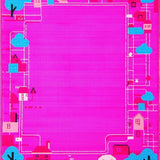 Ultra Soft Area Rug, Non Slip, Stain Resistant, Washable Area Rugs for Living Room, Bedroom, Dynamic Pink and Blue Whirlwind(Pink)