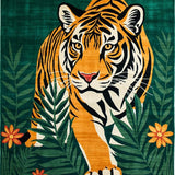 Ultra Soft Area Rug, Non Slip, Stain Resistant, Washable Area Rugs for Living Room, Bedroom, Elegant Earthy Animal Print Theme(Orange)