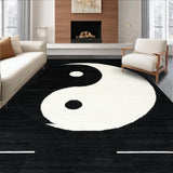 Ultra Soft Area Rug, Non Slip, Stain Resistant, Washable Area Rugs for Living Room, Bedroom, Elegant Black and White Minimalist Design(Black)