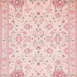 Ultra Soft Area Rug, Non Slip, Stain Resistant, Washable Area Rugs for Living Room, Bedroom, Dusty Pink Earthy Trellis Theme(Pink)