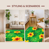 Ultra Soft Area Rug, Non Slip, Stain Resistant, Washable Area Rugs for Living Room, Bedroom, Whimsical Retro Patterned Delight(Green)