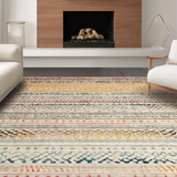 Ultra Soft Area Rug, Non Slip, Stain Resistant, Washable Area Rugs for Living Room, Bedroom, Inviting Rustic Knotted Pattern(Yellow)