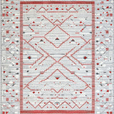 Whimsical Light Grey Trellis Design(Red)