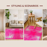 Ultra Soft Area Rug, Non Slip, Stain Resistant, Washable Area Rugs for Living Room, Bedroom, Playful Modern Wildlife Style(Pink)