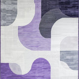 Ultra Soft Area Rug, Non Slip, Stain Resistant, Washable Area Rugs for Living Room, Bedroom, Sophisticated Symmetrical Artistry(Purple)