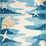 Ultra Soft Area Rug, Non Slip, Stain Resistant, Washable Area Rugs for Living Room, Bedroom, Serene Beach Sand Color Palette(Blue)