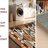 Ultra Soft Area Rug, Non Slip, Stain Resistant, Washable Area Rugs for Living Room, Bedroom, Lively Geometric Southwestern Composition(Brown)
