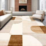 Ultra Soft Area Rug, Non Slip, Stain Resistant, Washable Area Rugs for Living Room, Bedroom, Contemporary Cream & Brown Geometric Area(Beige)