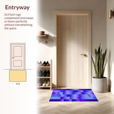 Ultra Soft Area Rug, Non Slip, Stain Resistant, Washable Area Rugs for Living Room, Bedroom, Contemporary Ogee Design with Depth(Purple)