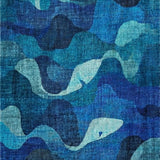 Ultra Soft Area Rug, Non Slip, Stain Resistant, Washable Area Rugs for Living Room, Bedroom, Whale Escape Trap Rug Intricate Octopus Tangle Underwater Maze Runner(Blue)