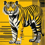 Ultra Soft Area Rug, Non Slip, Stain Resistant, Washable Area Rugs for Living Room, Bedroom, Dynamic Yellow Black Print(Black)