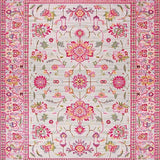 Ultra Soft Area Rug, Non Slip, Stain Resistant, Washable Area Rugs for Living Room, Bedroom, Elegant Soft Circle Design(Pink)