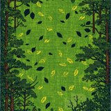 Ultra Soft Area Rug, Non Slip, Stain Resistant, Washable Area Rugs for Living Room, Bedroom, Rustic Forest Creature Design(Green)