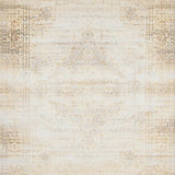 Elegant Vintage Distressed Area With Low Pile Texture(Beige)