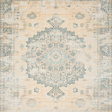 Beige Distressed Geometric Medallion(Beige)