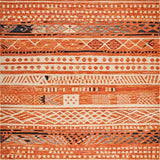 Ultra Soft Area Rug, Non Slip, Stain Resistant, Washable Area Rugs for Living Room, Bedroom, Trendy Ogee Pattern in Rust Hues(Orange)