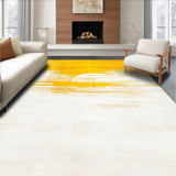 Ultra Soft Area Rug, Non Slip, Stain Resistant, Washable Area Rugs for Living Room, Bedroom, Cozy Warm Sunray Decorative Mat(Yellow)