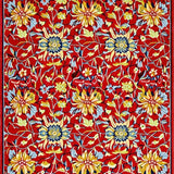 Ultra Soft Area Rug, Non Slip, Stain Resistant, Washable Area Rugs for Living Room, Bedroom, Stylish Round Floral Composition(Red)