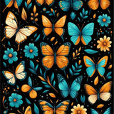 Ultra Soft Area Rug, Non Slip, Stain Resistant, Washable Area Rugs for Living Room, Bedroom, Vivid Butterfly Botanical Motif(Orange)