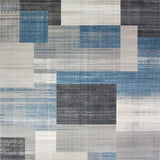 Ultra Soft Area Rug, Non Slip, Stain Resistant, Washable Area Rugs for Living Room, Bedroom, Stylish Modern Patchwork Composition(Gray)