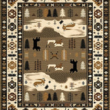 Ultra Soft Area Rug, Non Slip, Stain Resistant, Washable Area Rugs for Living Room, Bedroom, Nature-Inspired Earthy Palette(Brown)