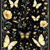 Ultra Soft Area Rug, Non Slip, Stain Resistant, Washable Area Rugs for Living Room, Bedroom, Whimsical Floral Bug Motif(Gold)