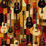 Ultra Soft Area Rug, Non Slip, Stain Resistant, Washable Area Rugs for Living Room, Bedroom, Bold Contemporary Guitar Graphic Style(Brown)