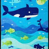 Charming Round Marine Life Motif(Blue)