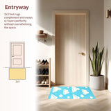 Ultra Soft Area Rug, Non Slip, Stain Resistant, Washable Area Rugs for Living Room, Bedroom, Vibrant Sky Blue Aesthetic(Blue)