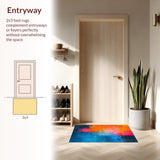 Ultra Soft Area Rug, Non Slip, Stain Resistant, Washable Area Rugs for Living Room, Bedroom, Contemporary Color Splash Design(Orange)