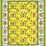 Ultra Soft Area Rug, Non Slip, Stain Resistant, Washable Area Rugs for Living Room, Bedroom, Joyful Floral Scallop Accent(Yellow)