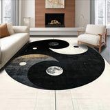 Ultra Soft Area Rug, Non Slip, Stain Resistant, Washable Area Rugs for Living Room, Bedroom, Dynamic Monochrome Trigram Arrangement(Black)