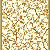 Ultra Soft Area Rug, Non Slip, Stain Resistant, Washable Area Rugs for Living Room, Bedroom, Floral Trellis Accent Beige Entryway Indoor Decor(Ivory)