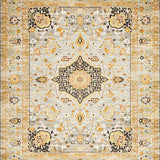 Ultra Soft Area Rug, Non Slip, Stain Resistant, Washable Area Rugs for Living Room, Bedroom, Elegant Vintage Botanical Print(Gray)