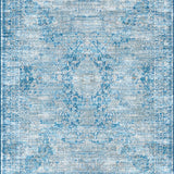 Ultra Soft Area Rug, Non Slip, Stain Resistant, Washable Area Rugs for Living Room, Bedroom, Dainty Bow Design Preppy Rug Stylish Bathroom Accent Cute Washable Carpet(Blue)