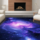 Ultra Soft Area Rug, Non Slip, Stain Resistant, Washable Area Rugs for Living Room, Bedroom, Magical Galaxy Spectrum Display(Purple)