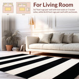 Ultra Soft Area Rug, Non Slip, Stain Resistant, Washable Area Rugs for Living Room, Bedroom, Stylish Abstract Tiled Arrangement(Black)