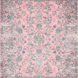 Ultra Soft Area Rug, Non Slip, Stain Resistant, Washable Area Rugs for Living Room, Bedroom, Vibrant Retro Flower Arrangement(Pink)