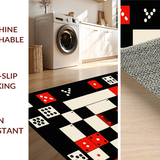 Ultra Soft Area Rug, Non Slip, Stain Resistant, Washable Area Rugs for Living Room, Bedroom, Whimsical Black and White Pattern(Red)