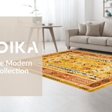 Ultra Soft Area Rug, Non Slip, Stain Resistant, Washable Area Rugs for Living Room, Bedroom, Artisanal Crochet Insert Feature(Yellow)