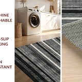 Ultra Soft Area Rug, Non Slip, Stain Resistant, Washable Area Rugs for Living Room, Bedroom, KaHouen Bold Stripe Pattern Rug Accent Carpet for Porch and Patio(Black)