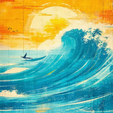 Ultra Soft Area Rug, Non Slip, Stain Resistant, Washable Area Rugs for Living Room, Bedroom, Coastal Surfboard Decor Rug Tropical Vibe Floor Mat Funny Art(Yellow)